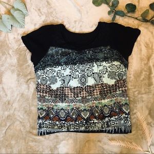 Bila Teal and Black Blouse